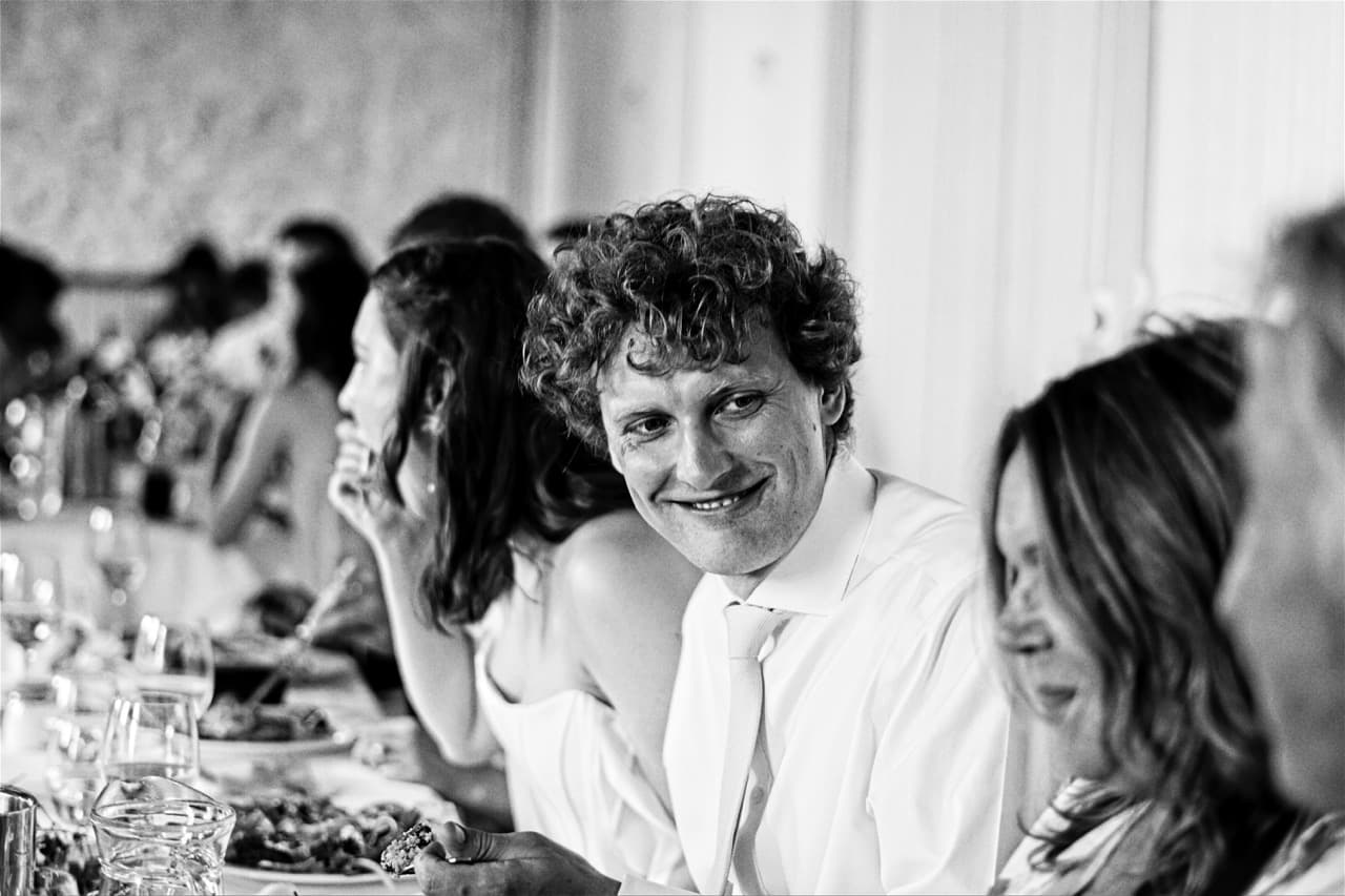 Emotive candid wedding moment
